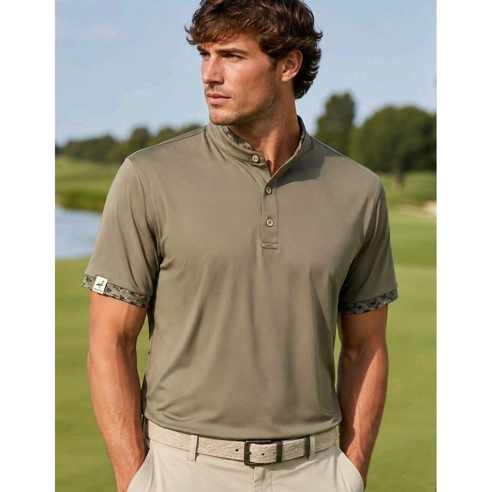 Mantra Men's Fungi Contrast 2XL Catalyst Polo Golf Performance Luxury Shirt NWT